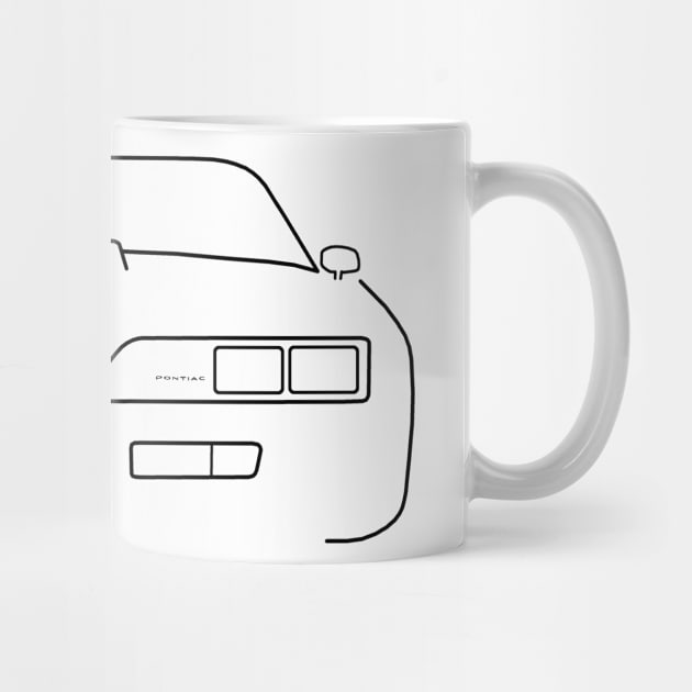 Pontiac Firebird 1977 classic car outline graphic (black) by soitwouldseem